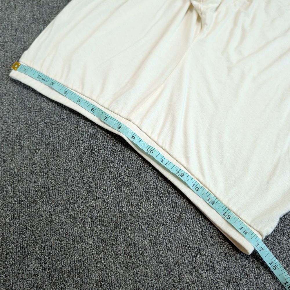 Soma Womens Pajama Pants Large Ivory Rayon Bamboo Lace Wide Leg Crop Cool Nights - Picture 7 of 9